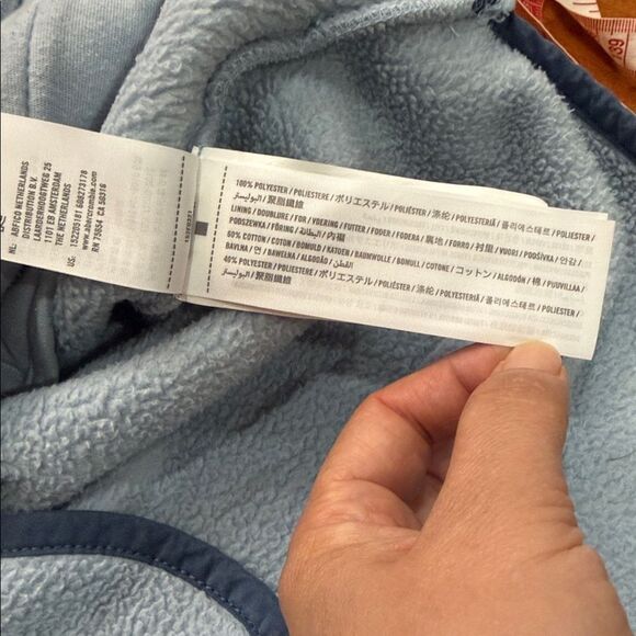 Abercrombie & Fitch Blue Snap-Front Fleece Quilt Chest Panel Tunic Size S - Picture 9 of 12